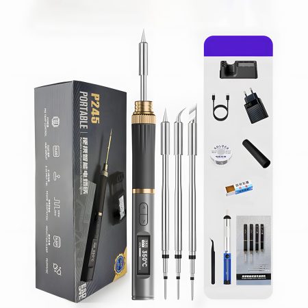 Smart Portable Soldering Iron — PID Control, 20-120W, USB-C