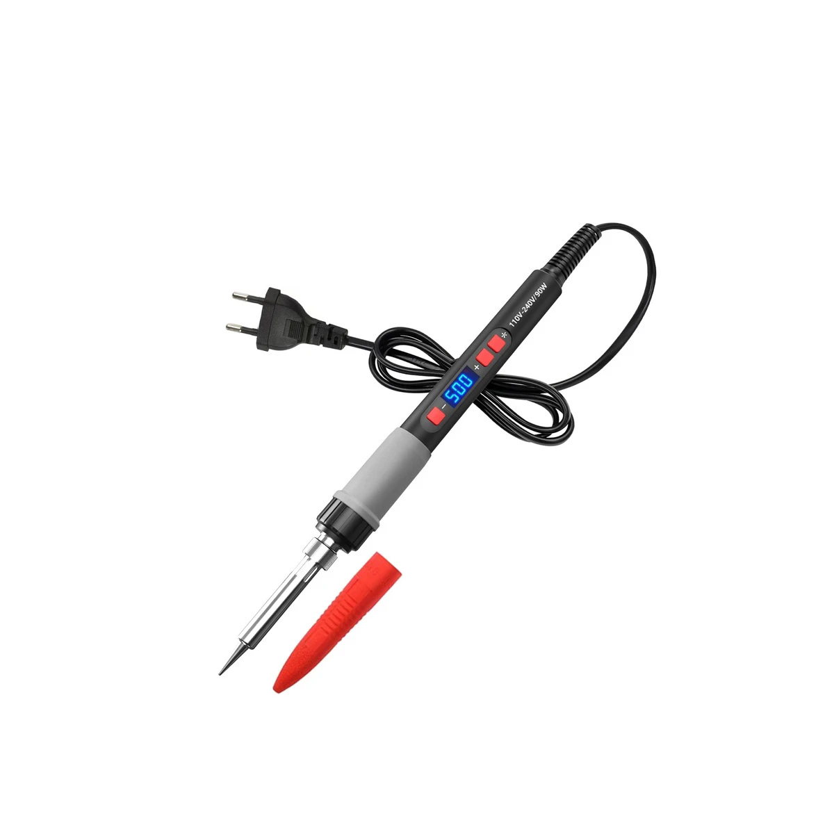 Soldering iron with digital temperature display