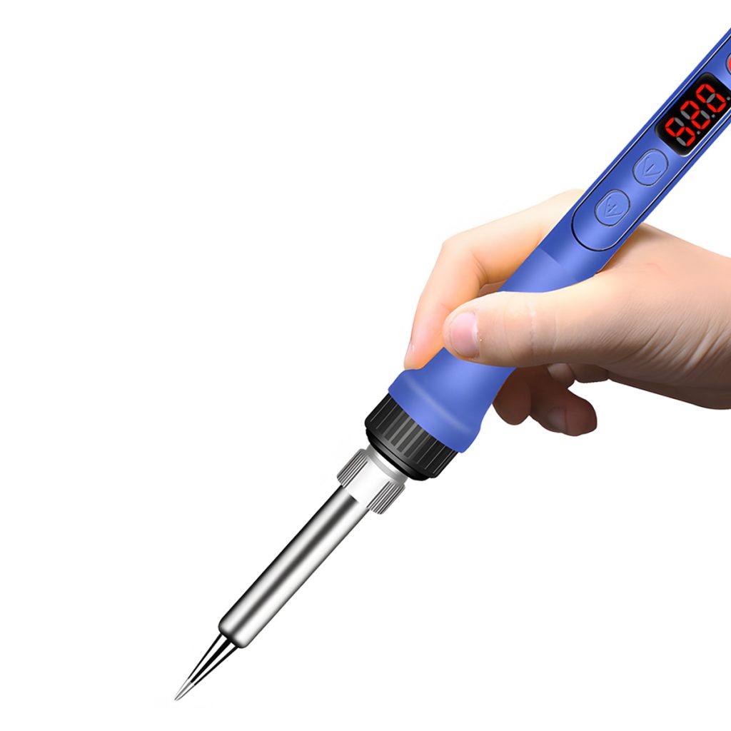 Digital soldering iron with adjustable temperature