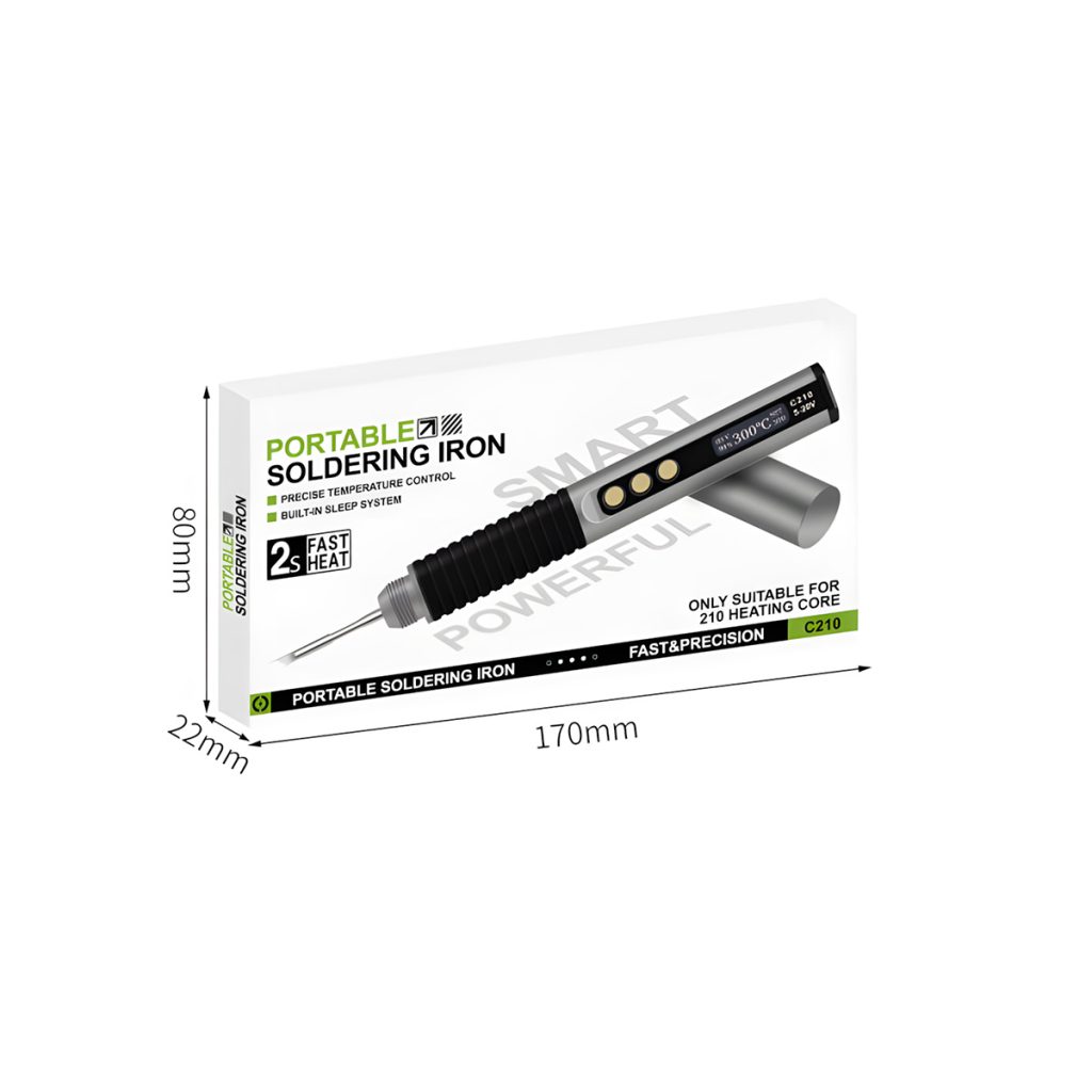 C210 soldering iron detail with digital display