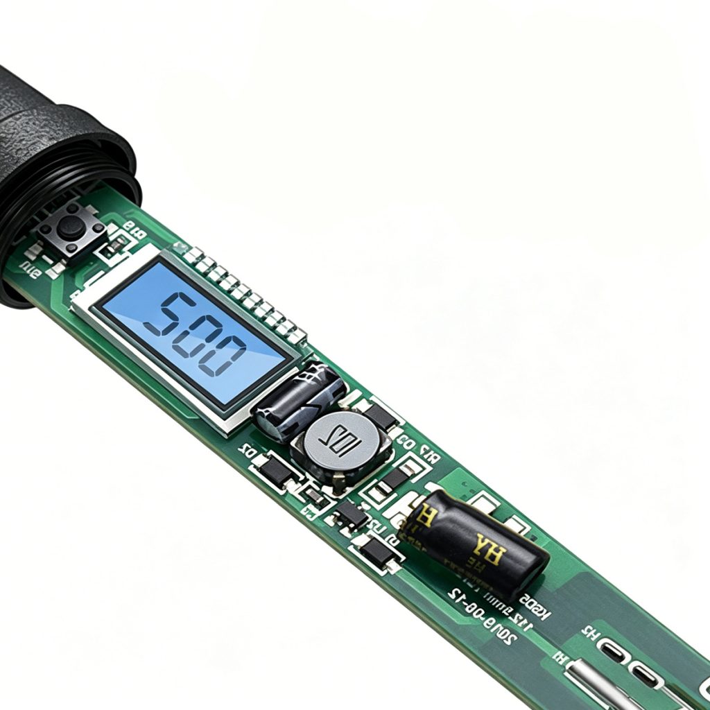 Soldering iron with digital LED display