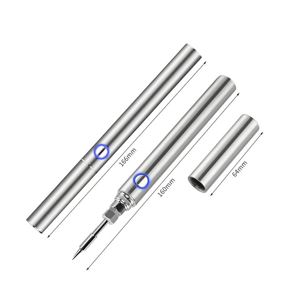 USB-C soldering iron detail with tip