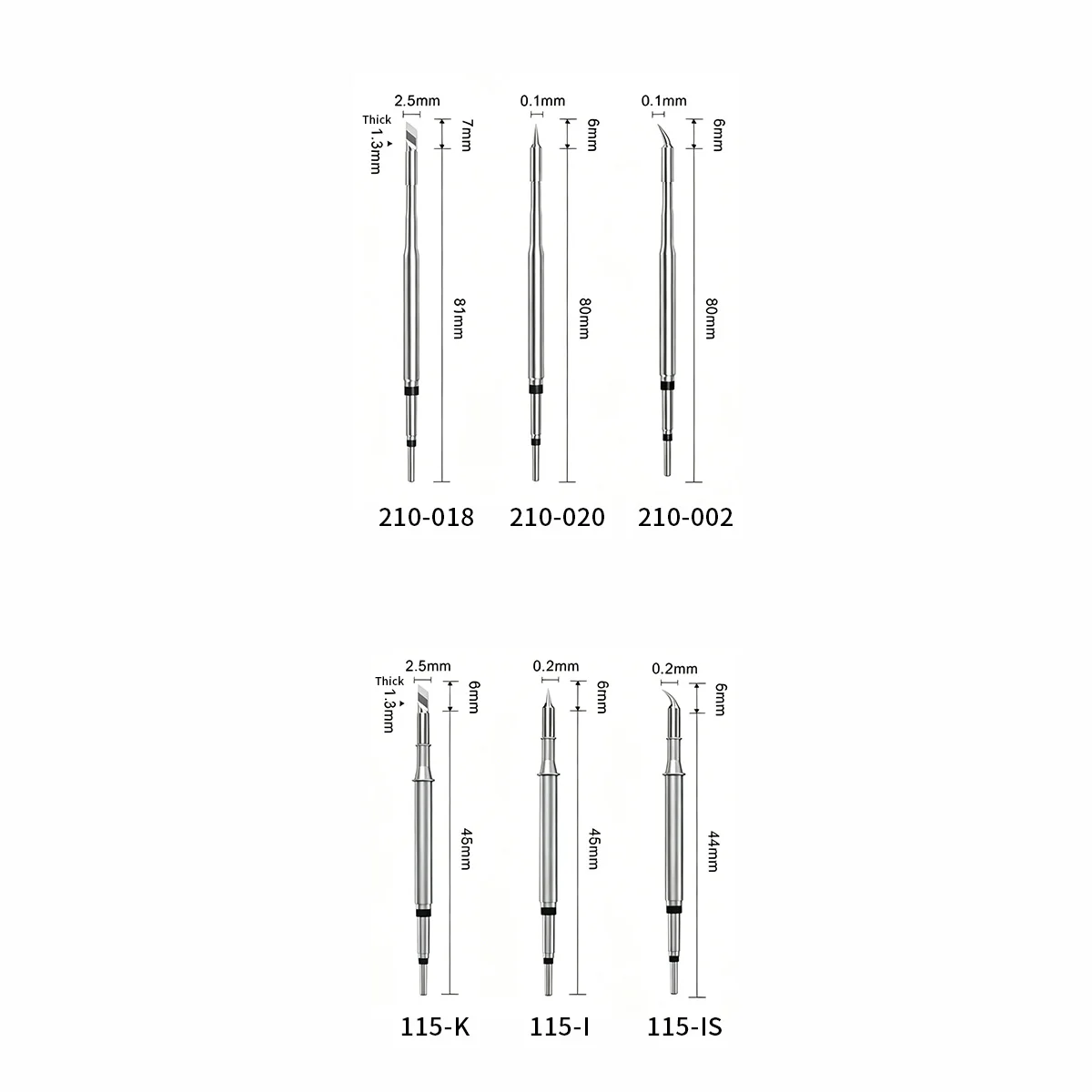Cartridge tip shape options